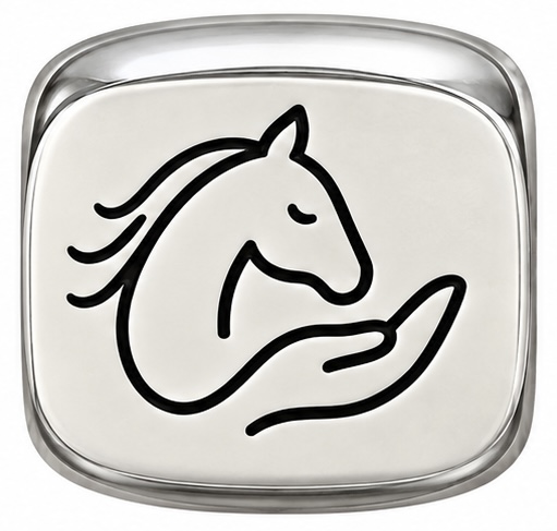 Comfort & Outreach Horses charm: A horse cradled by a hand