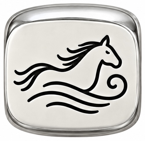 Mustangs & Heritage Horses charm: A running horse in the wind